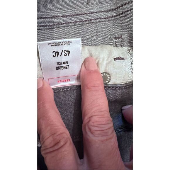 EXPRESS ANKLE JEAN LEGGINGS MID RISE SKINNY GRAY SZ 4 NEW ($79) - Picture 8 of 13